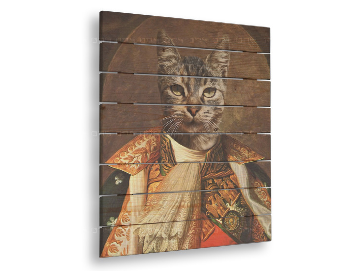 Obraz na dřevě zvířecí portrét Kim - 60x80 cm | různé designy