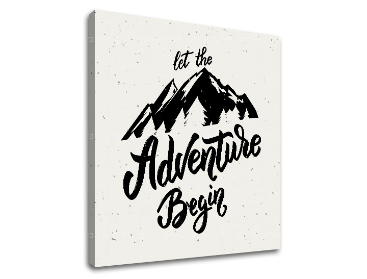 Motivační obraz na zeď Let the adventure begin - 30x30 cm obrazy s textem