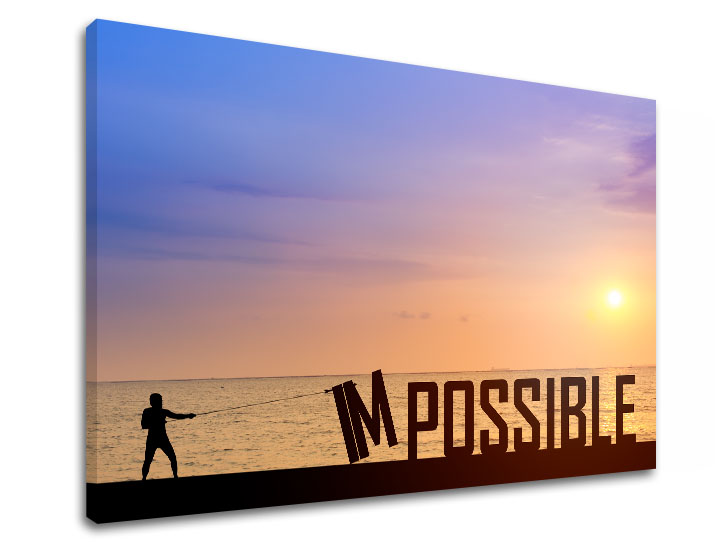 Motivační obraz na zeď Impossible - 100x150 cm obrazy s textem