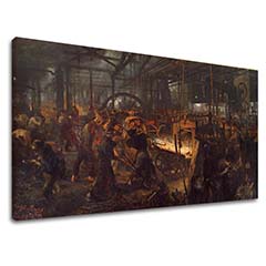 Obraz na plátně Adolph Menzel - Válcovna železa