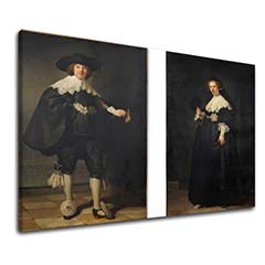Obraz na plátně Rembrandt - Portréty Martena Soolmanse a Oopjena Coppita
