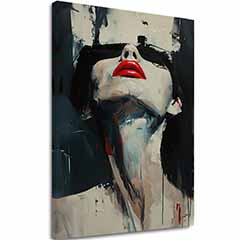 Obraz na plátně Červené rty - Dramatický design