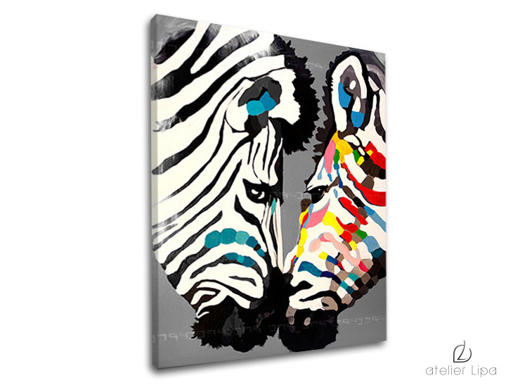 Autorská reprodukce na plátně zebra XOBDA017E1 - 30x40 cm autorská reprodukce ateliér Lipa