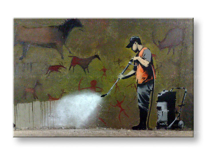 Obraz na plátně 1 dílný Street ART - Banksy - 30x40 cm moderní obrazy na stěnu