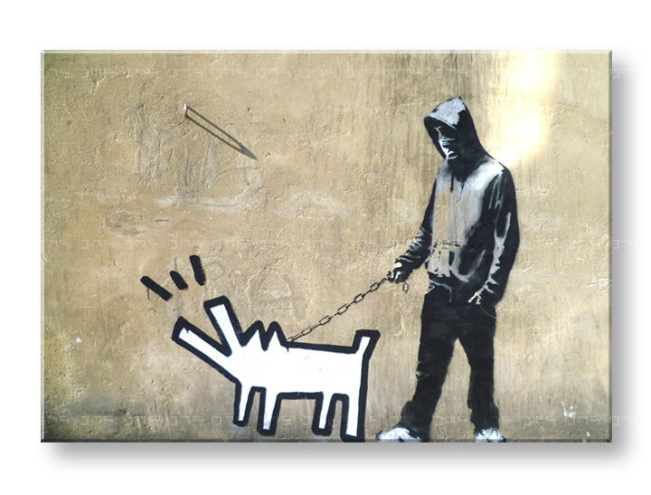 Obraz na plátně 1 dílný Street ART - Banksy - 30x40 cm moderní obrazy na stěnu