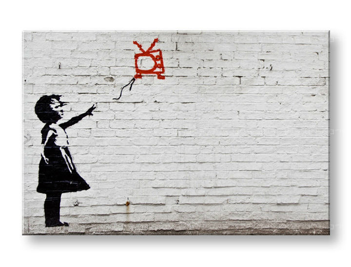Obraz na plátně 1 dílný Street ART - Banksy - 30x40 cm moderní obrazy na stěnu