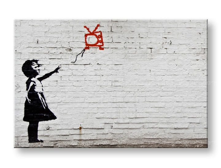 Obraz na plátně 1 dílný Street ART - Banksy - 100x150 cm moderní obrazy na stěnu