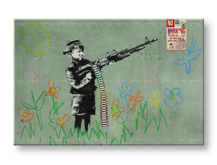 Obraz na plátně 1 dílný Street ART - Banksy - 100x150 cm moderní obrazy na stěnu