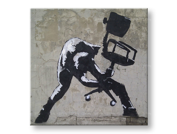 Obraz na plátně ČTVEREC Street ART - Banksy - 30x30 cm moderní obrazy na stěnu