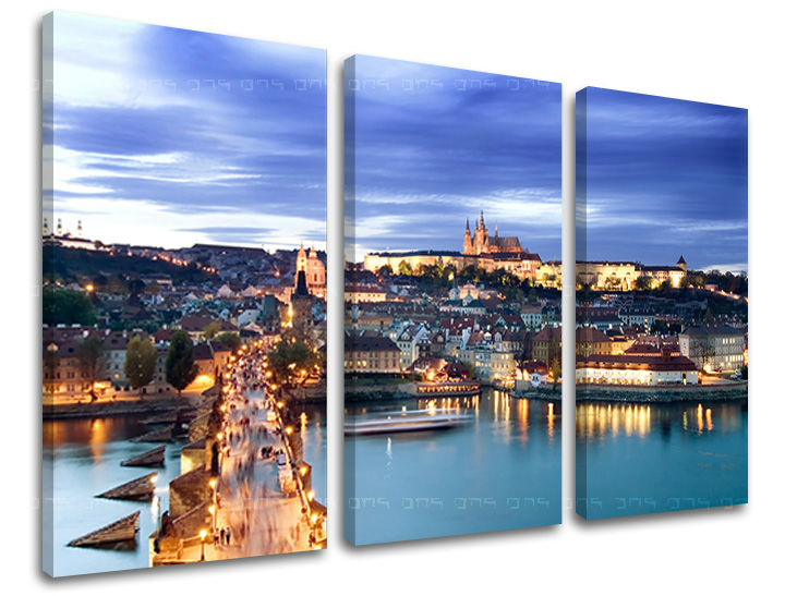 Obraz na stěnu 3 dílný PRAHA CZ006E30 - 90x60 cm moderní obrazy na plátně