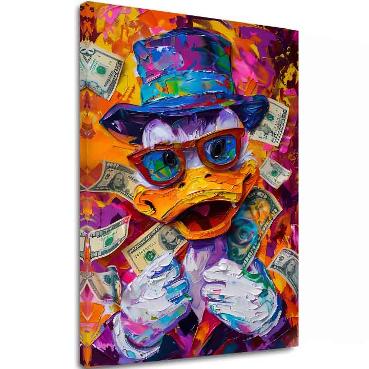 Obrázek MONEY DUCK | italské plátno | 100x150 cm
