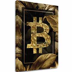 Obrázek na plátně Zlatý BITCOIN - Moderní kryptomotiv