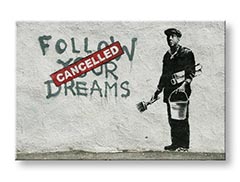 Obraz na plátně Sleva 38% Street ART - Banksy 80x120 cm 