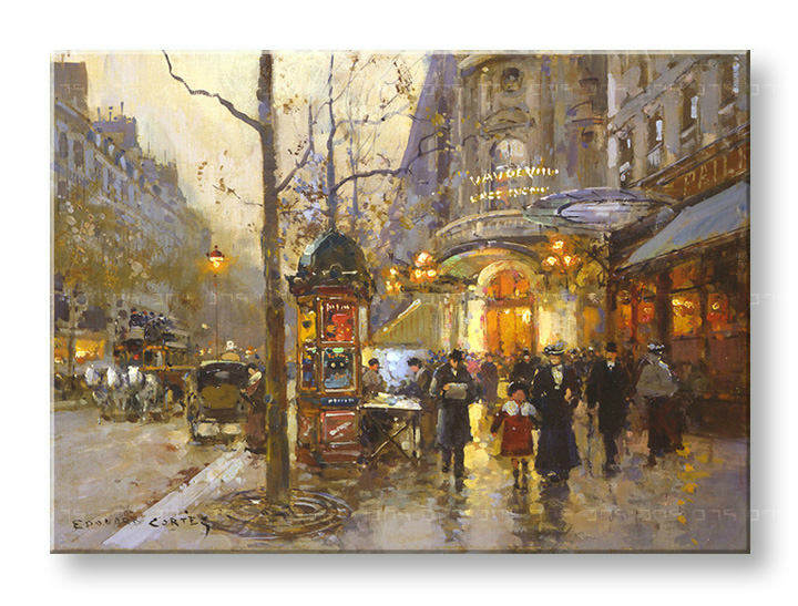 Obraz na plátně THEATRE DU VAUDEVILLE – Edouard Leon Cortes 