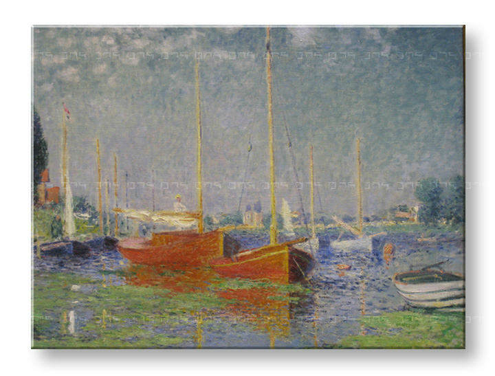 Obraz na plátně ČERVENÉ LODĚ V ARGENTEUIL – Claude Monet  REP073