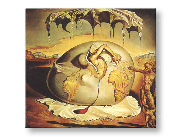 Obraz na plátně GEOPOLITICUS CHILD WATCHING the BIRTH OF NEW MAN – Salvador Dalí