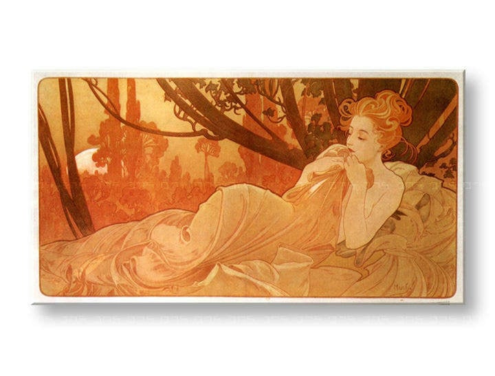 Obraz na plátně SOUMRAK – Alfons Mucha 