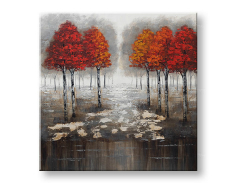 Malovaný obraz na stěnu STROMY 70x70 cm 