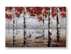 Malovaný obraz na stěnu PROCHÁZKA LESEM 90x60 cm 