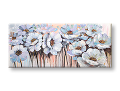Malovaný obraz na zeď KVĚTY  120x50 cm