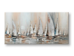 Malovaný obraz na stěnu PLACHETNICE 140x70 cm 