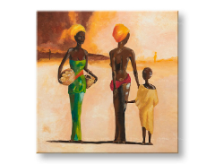 Malovaný obraz na zeď AFRICKÉ ŽENY Sleva 25 % 70x70 cm 