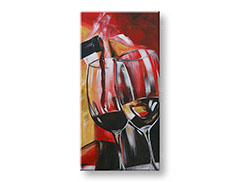 Malovaný obraz na zeď Sklenice s vínem Sleva 35 % 50x100 cm 