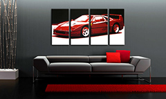 Ručně malovaný obraz POP Art FERRARI F40 4 dílný | různé velikosti