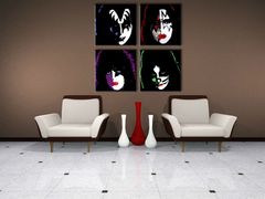 Ručně malovaný POP ART obraz KISS 80x80 cm