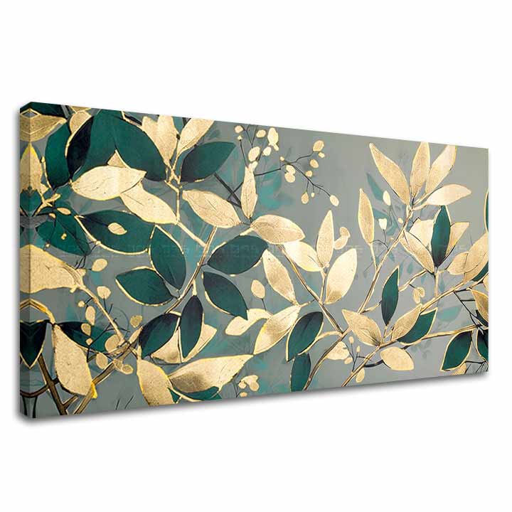 Zlatý dotek na plátně Příroda v odstínech luxusu | 60x120 cm Znovuzrozená elegance
