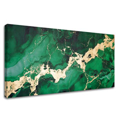 Zlatý nádech na plátně Elegance of Emerald Marble